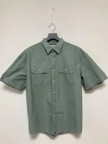 L.L.Bean 선 워시 캔버스 셔츠 반팔 L 그린