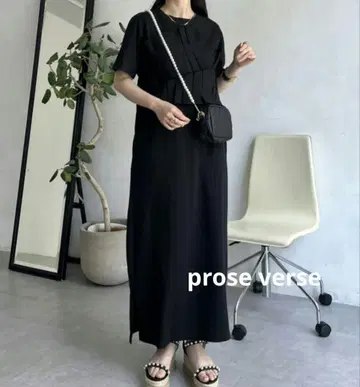 prose verse 프릴 개더 도킹 컷 원피스 반팔 원피스