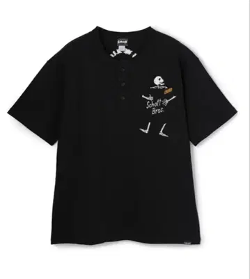 Schott NYC 스컬 자수 포켓 티셔츠 블랙 L 사이즈