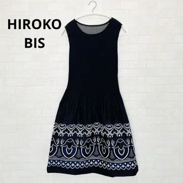 새상품급 HIROKO BIS 히로코비스 원피스 자수 셔링 플레어
