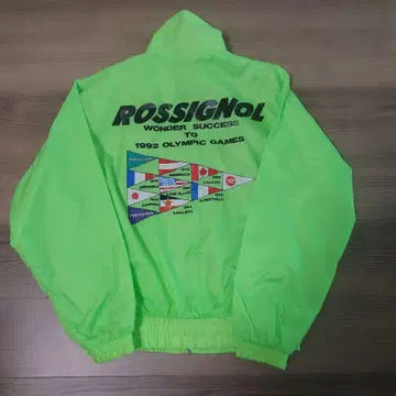 90s 로시니올 나일론 풀오버 자켓 레인코트 프린트