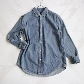 RALPH LAUREN 데님 셔츠 M 사이즈 포니 자수 워셔블