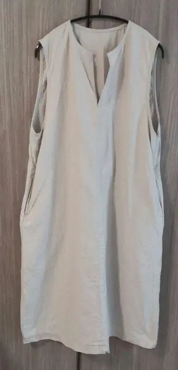 나카가와 마사시치 상점 린넨 고밀도 직물 원피스 베이지