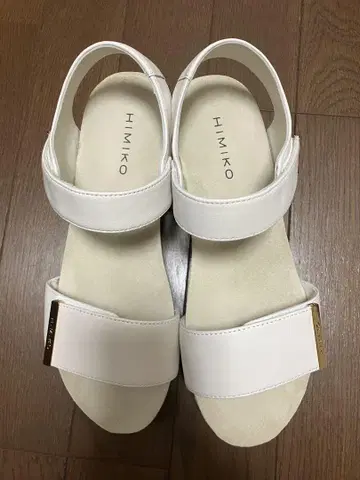 히메코 시프 가죽 플렉시블 샌들 아이보리 24.5cm
