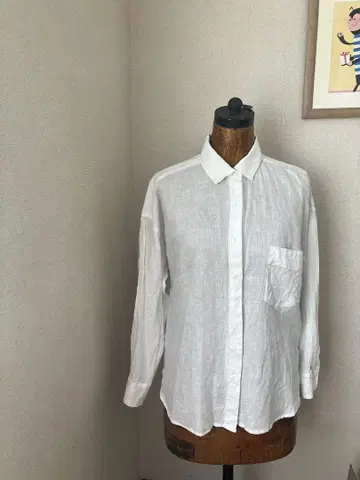 타미힐피거 화이트 린넨 셔츠
