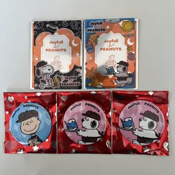조이풀 스누피 캔뱃지 클리어 카드 Joyfull Peanuts