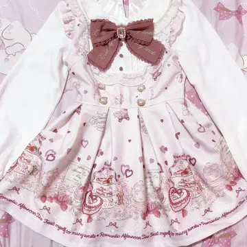 LIZLISA many hearts afternoontea 패턴 핑크