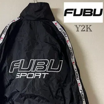 Y2K FUBU (후부) 자수 나일론 자켓 / M / 블랙