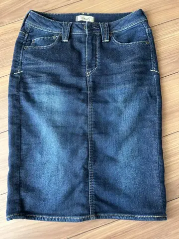 Yanuk 다크 블루 데님 타이트 스커트