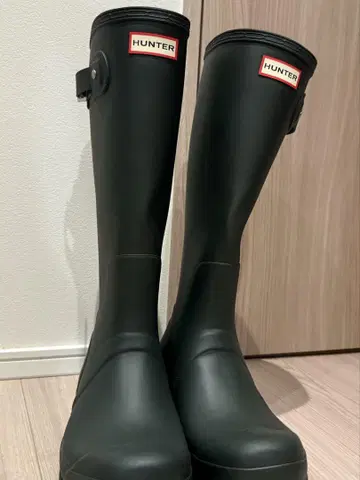 미사용 새상품 헌터 레인 부츠 - 다크 올리브 UK8 27cm