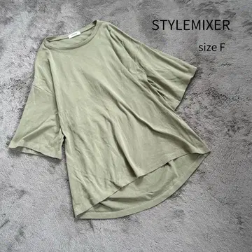 STYLEMIXER 컷 슬리브 상의 반팔 상의 백 오픈 F