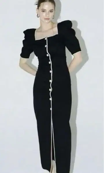 블랙 퍼프 슬리브 원피스 meltthelady