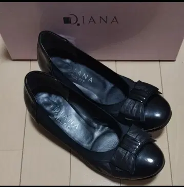 DIANA 블랙 플랫슈즈 웰핏 펌프스 22.5cm