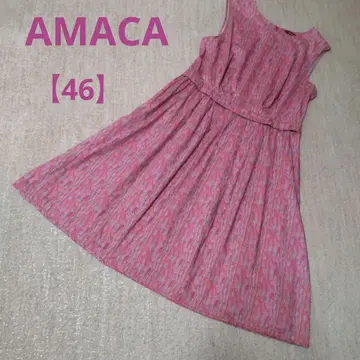 빅 사이즈*AMACA 슬리브리스 원피스 [46] 핑크 계열 면100%