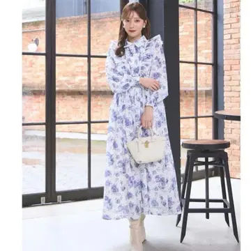 오리지널 자카드풍 플라워 프린트 원피스