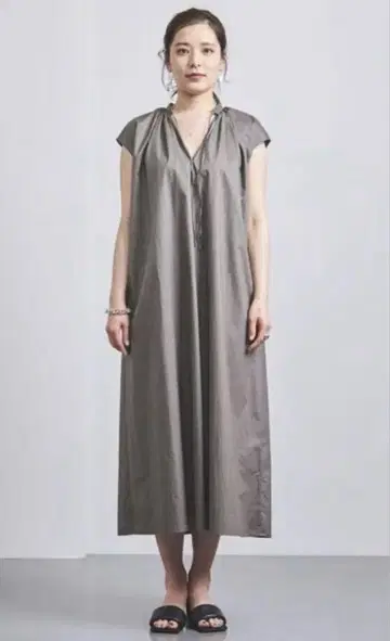 UNITED ARROWS C 카프탄 프렌치 슬리브 원피스 M 그레이