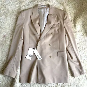 미사용 택 포함 자라 더블 브레스트 테일러드 자켓 50 L 전체 안감