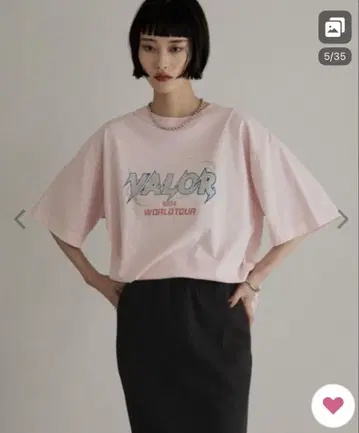 LOWRYS FARM USED 밴딩 티셔츠 핑크