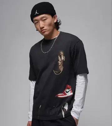 마이클 조던 프린트 티셔츠 블랙