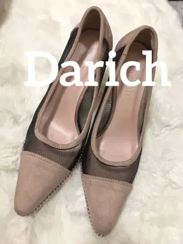 darich 핑크 베이지 스웨이드 메쉬 하이힐