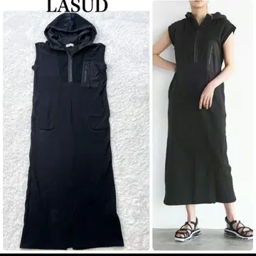 야마다야 LASUD 라슈드 써멀 믹스 원피스 블랙