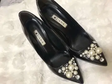 Diana 블랙 하이힐 펄 장식
