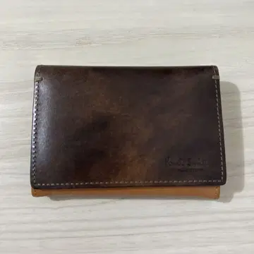 폴스미스 천연 가죽 명함지갑 브라운