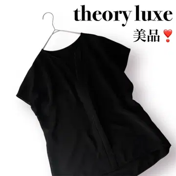 띠어리 럭스 드레이프감 블라우스 반팔 루즈핏 블랙