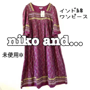 niko and... 인도 면 롱 원피스 A 라인 미사용 택 포함