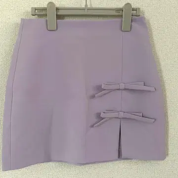 자라 라벤더 리본 포함 타이트 스커트