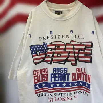 90년대 미국 구제 의류 1992년 대통령 선거 토론회 티셔츠