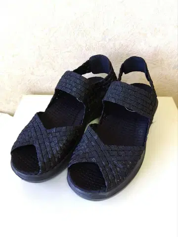 고무 밴딩 뜨개질 샌들