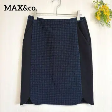 맥스앤코 MAX&co. 타이트 스커트 미니 길이 도트 네이비