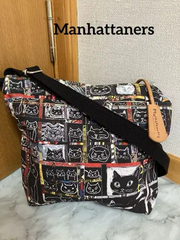 Manhattaners 맨해트너즈 지퍼 숄더백 고양이