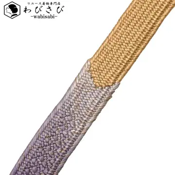 일본 정통의상 소품 허리띠 순수 실크 평조 끈 조 끈 밀짚색 C-6222