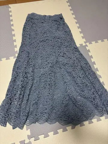 플레어 롱 스커트 M 사이즈 블루