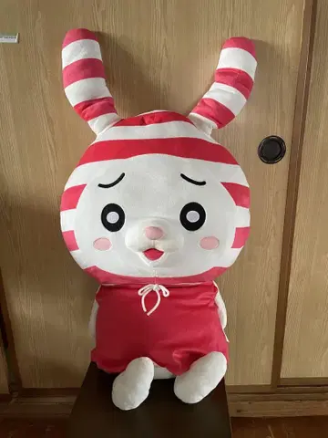 큰 빨흰 스트라이프 토끼 봉제 인형