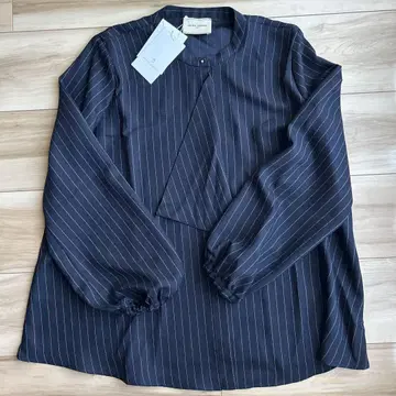UNITED ARROWS 네이비 스트라이프 긴팔 셔츠