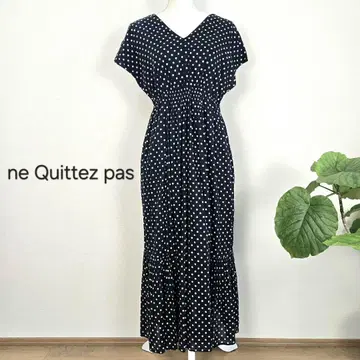 ne Quittez pas 누키테파 원피스 도트 롱 맥시 반팔
