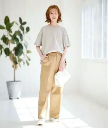 저널 스탠다드 리룸 땀 얼룩 방지 빅 티셔츠 화이트