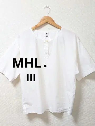 MHL 노카라 셔츠 반팔 블라우스 마가렛 호웰 화이트