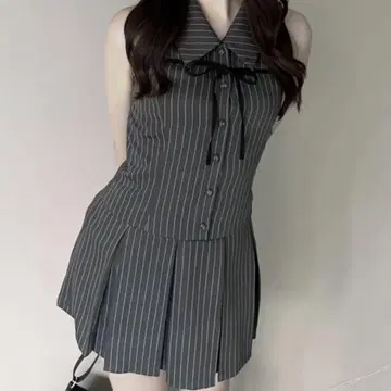 OLIVE des OLIVE YUI 기획 슬리브리스 셔츠 미니 원피스