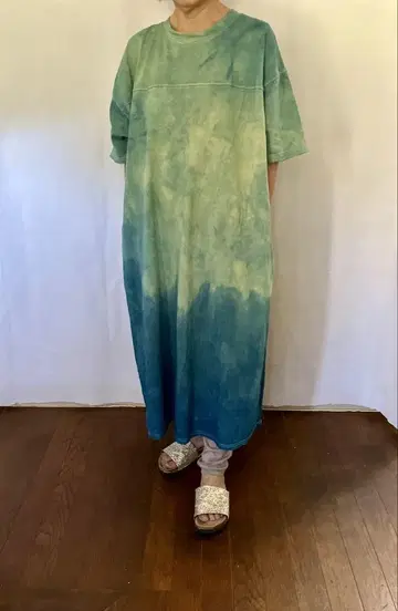 네이비 나염 빅 티셔츠 백 포켓 부착 새상품