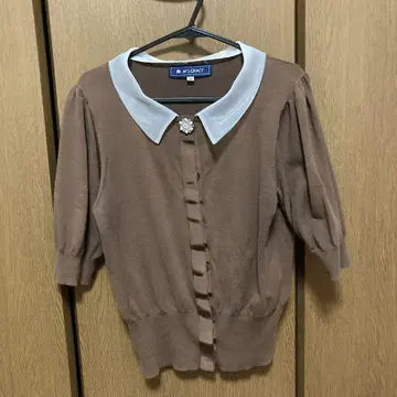 M'S GRACY 브라운 반팔 가디건 38