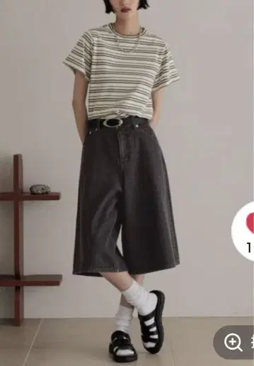 새상품 로리즈팜 데님 하프 팬츠