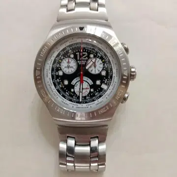 Swatch 크로노그래프 손목시계 블랙/실버