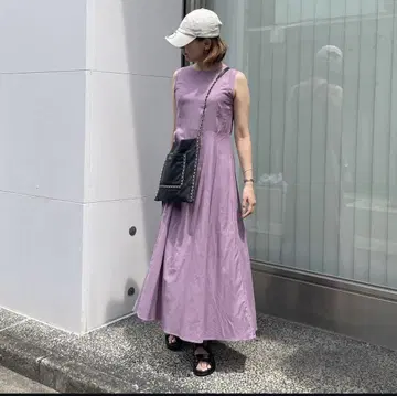 미사용 MYINE 마인 린넨 라이크 맥시 원피스 라벤더