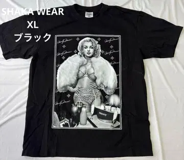 SHAKA WEAR XL 티셔츠 블랙 마릴린 먼로 사인 프린트