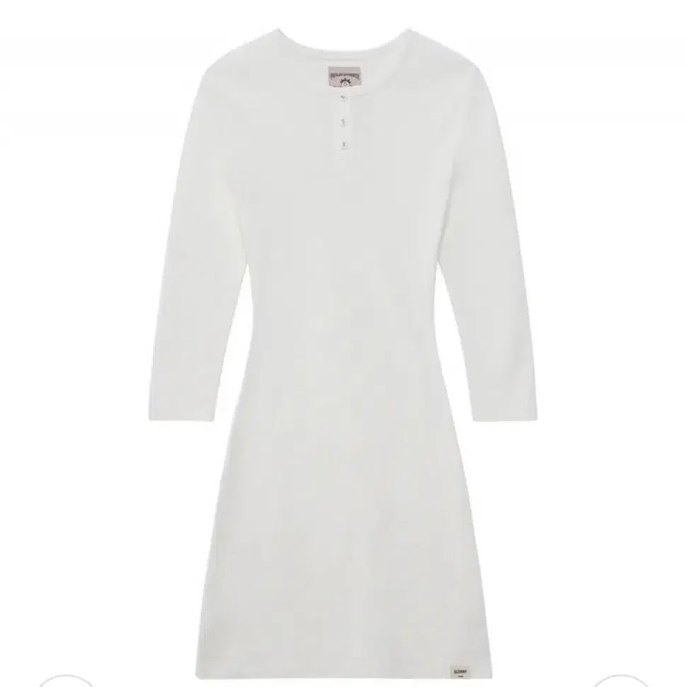[GLOWNY]3/4 BUTTON FLY MINI ドレス★韓国ファッション★人気★ GLOWNY】韓国人気☆3/4 BUTTON FLY MINI DRESS (GLOWNY