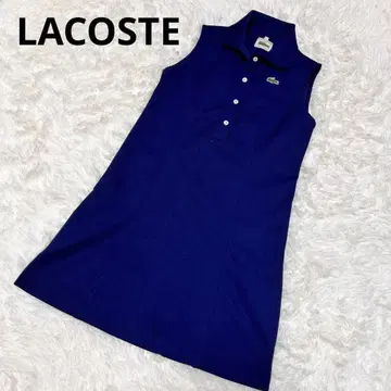 프랑스제 Lacoste 슬리브리스 미니 원피스 폴로 원피스 네이비 네이비